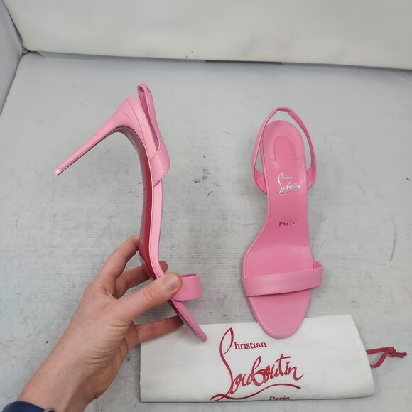 Christian Louboutin O Marylin Leather Pink Strappy Heel Sandal - Picture 1 of 13
